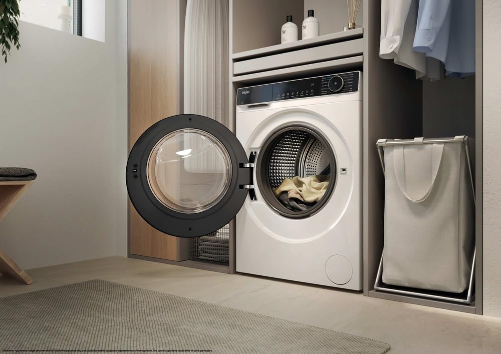 Haier X Serie 5 Lavatrice 9 Kg, Libera Installazione, Carica Frontale, Classe A-25%, 1400 Giri, Smart AI Cycle, Ciclo Refresh a Vapore, Wi-Fi con App hOn, 85x60x55.9 cm, Bianca – HW90-BP14357U-IT - Miniatura 3