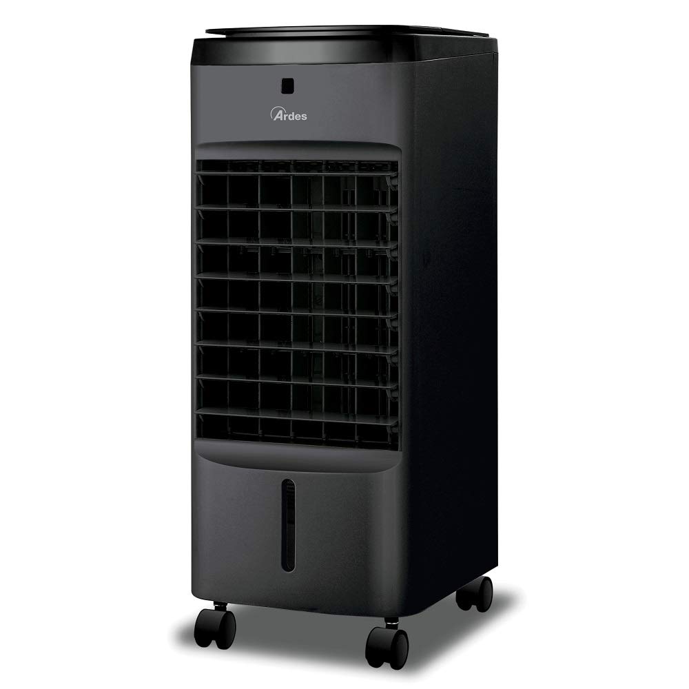 Ardes AR5AMR08 Penny Raffrescatore Evaporativo d'Ambiente con Ruote Digitale Timer e Telecomando capacità Serbatoio 4 L, Nero