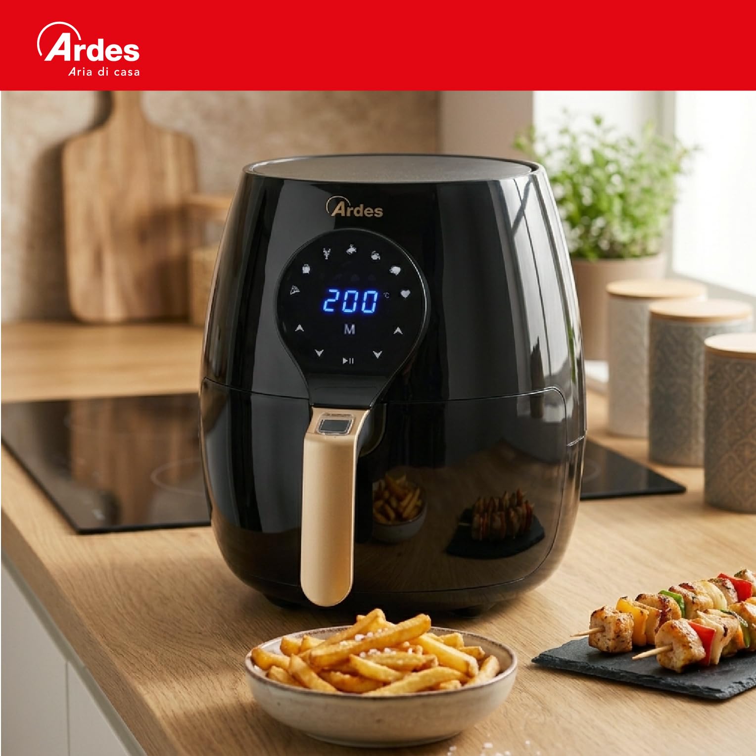 Ardes Eldorada Maxi AR1K33 - Friggitrice ad aria 5 litri - Airfryer con tecnologia Rapid Air - Air fryer 7 in 1, temperatura e timer regolabili, display digitale touch - Miniatura 7