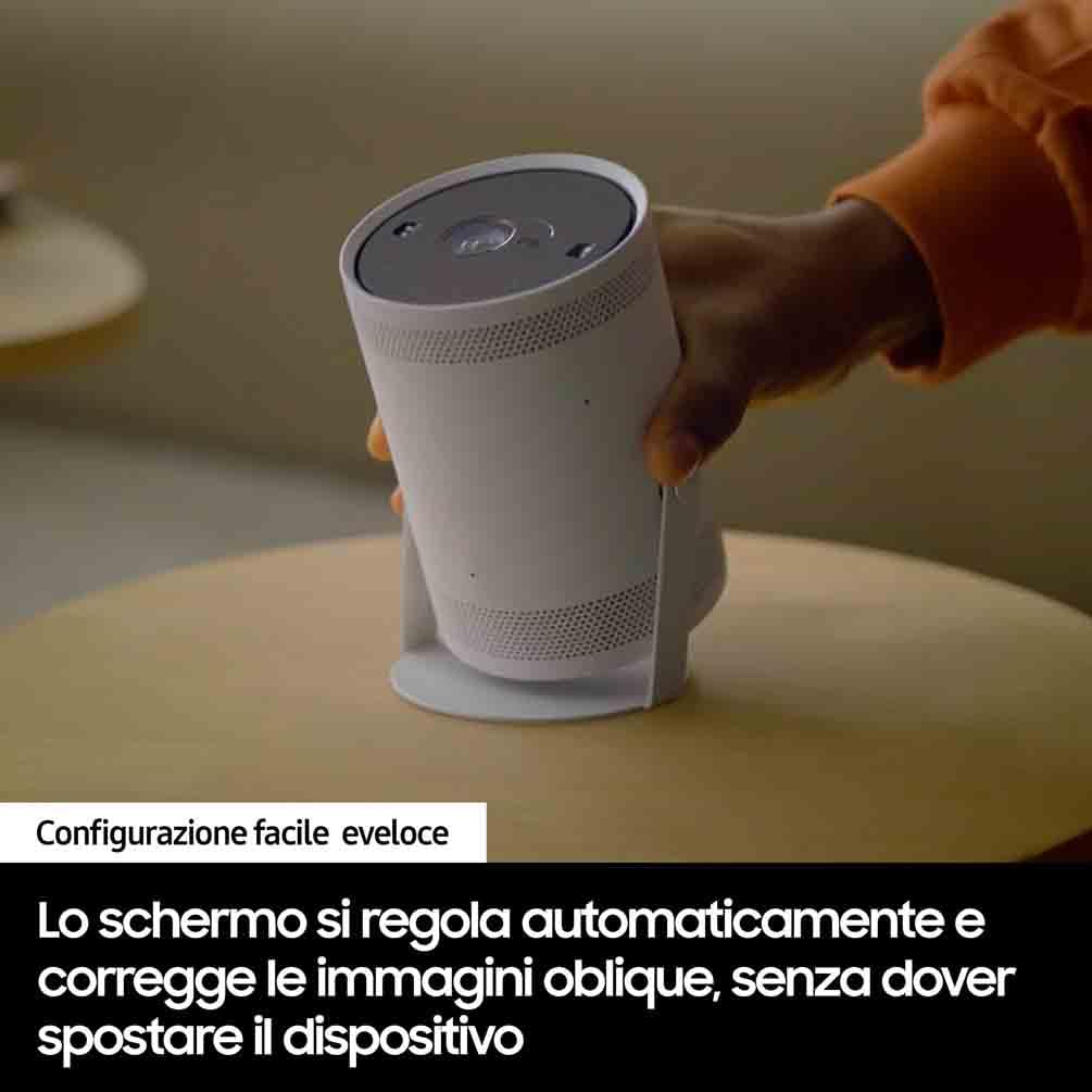 Samsung The Freestyle 2nd generation LFF3C Proiettore Portatile FHD Wi-Fi, Schermo Fino a 100'', USB, Auto Focusing e Leveling, Suono a 360°, Smart TV, Bianco, 2023 - Miniatura 3