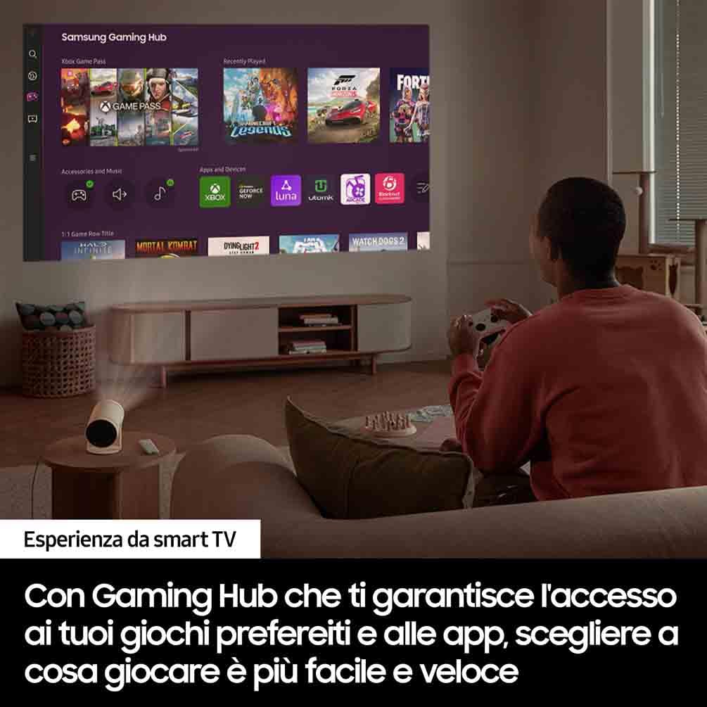 Samsung The Freestyle 2nd generation LFF3C Proiettore Portatile FHD Wi-Fi, Schermo Fino a 100'', USB, Auto Focusing e Leveling, Suono a 360°, Smart TV, Bianco, 2023 - Miniatura 5