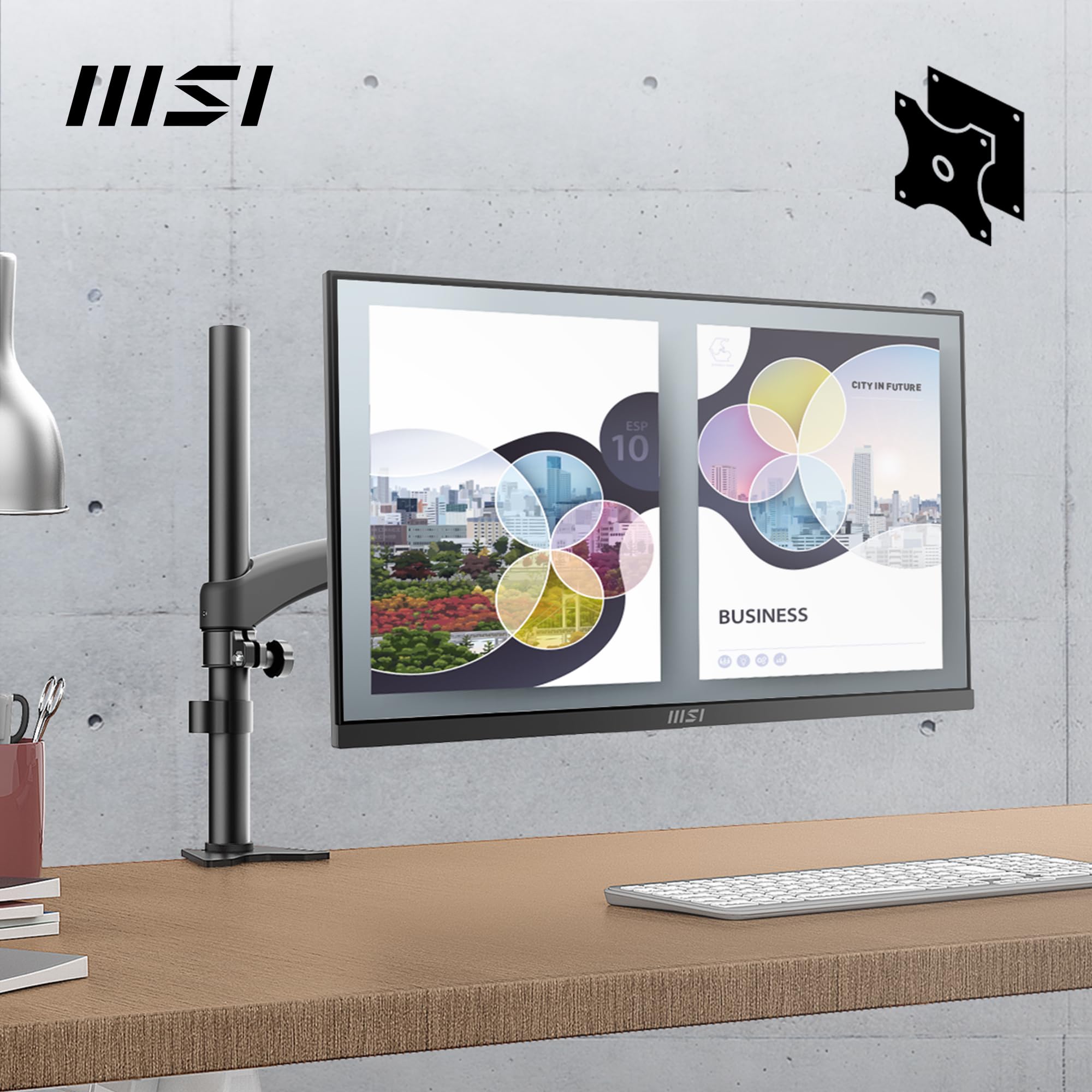 msi PRO MP275Q Monitor 27" WQHD - 2560 x 1440, pannello IPS, 100 Hz, schermo anti-affaticamento, altoparlanti integrati, inclinazione regolabile - HDMI 2.0b, DP 1.2a - Miniatura 5