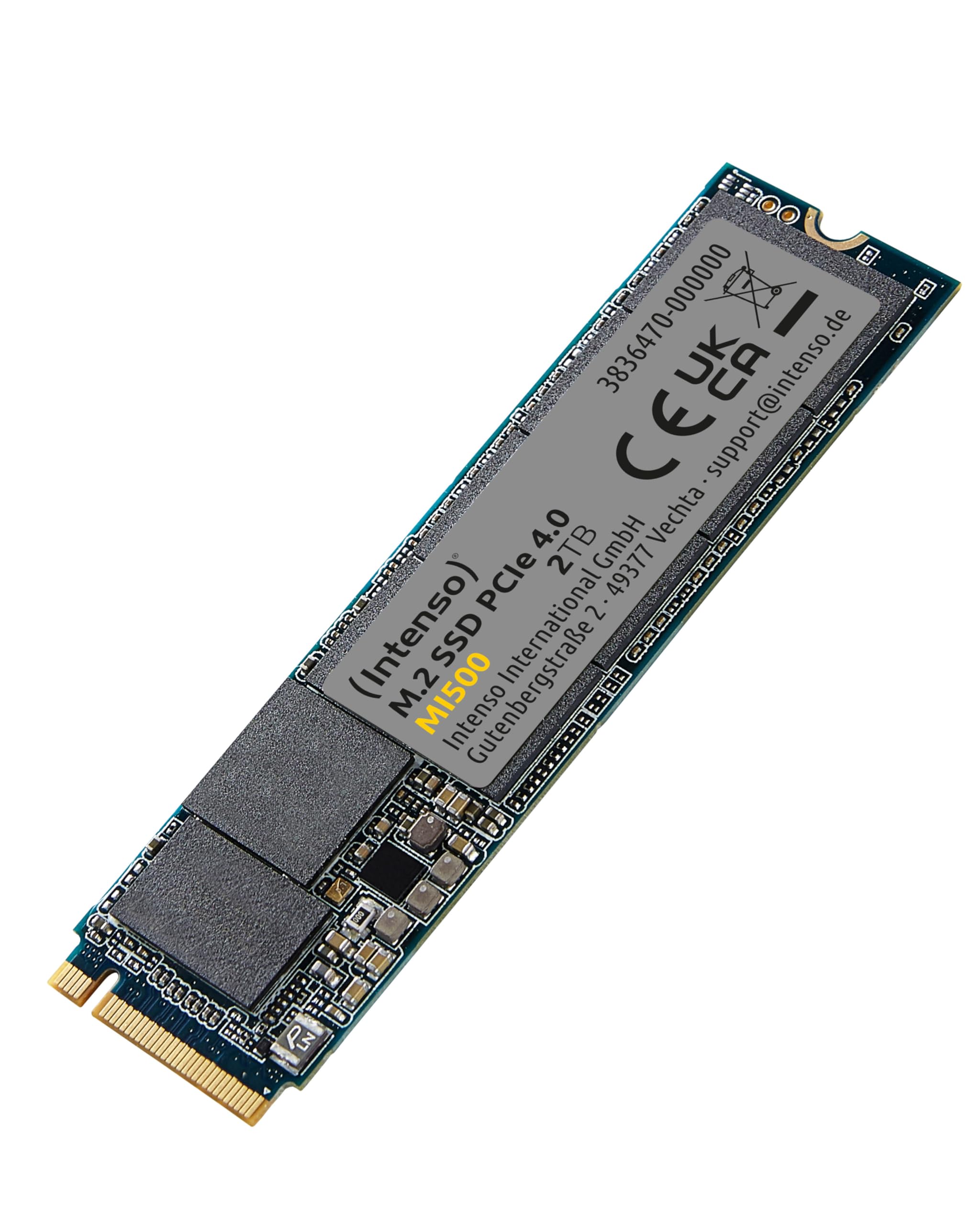 Intenso MI500 SSD NVMe da 500 GB, SSD interno M.2, PCIe 4.0 Gen4x4, lettura 5300 MB/s, scrittura 4000 MB/s, unità a stato solido, 500 GB - Miniatura 4