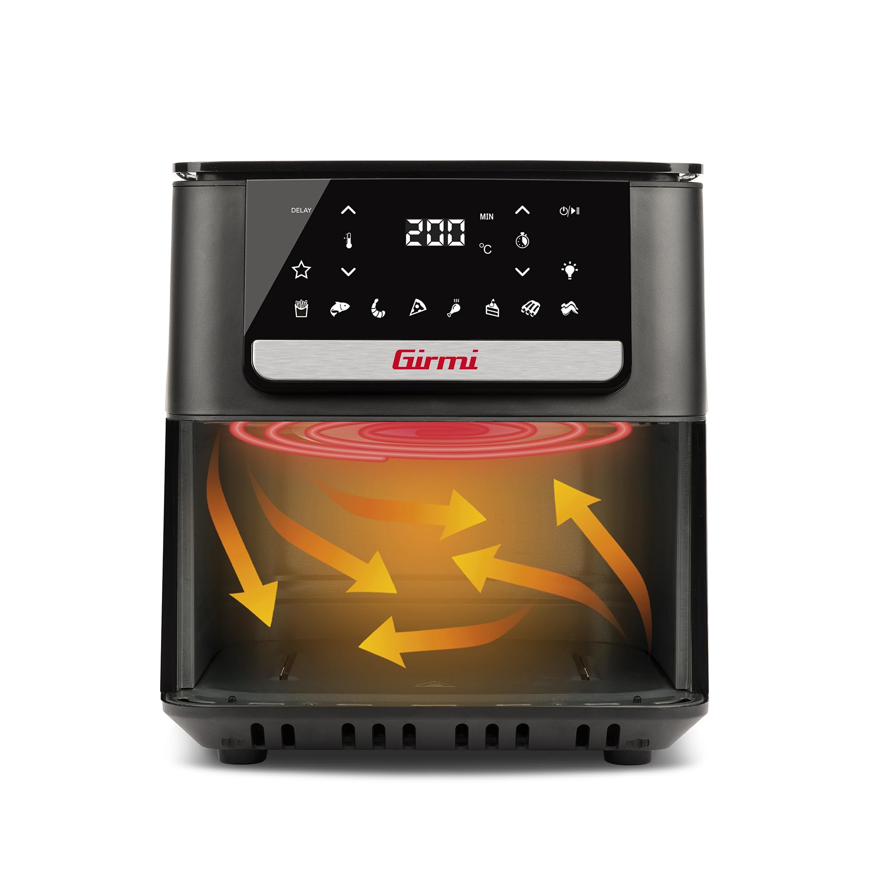 Girmi FG84 Friggitrice ad Aria Ecofrit Crisp, 6,5 Litri, 1700W, Display digitale, 8 programmi, Partenza Ritardata, Vassoio Rialzabile, Timer, Temperatura regolabile, BPA/PFOA Safe, Ricettario incluso - Miniatura 4