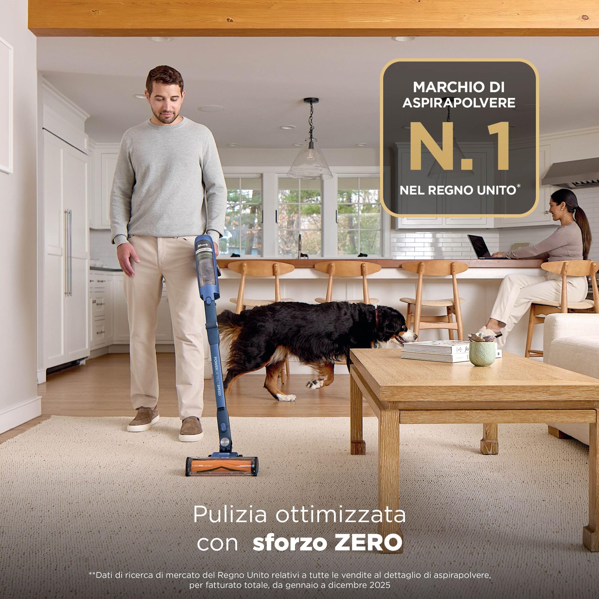 Shark PowerDetect Speed Pet Pro Clean & Empty, Aspirapolvere Senza Filo Blu - Miniatura 3