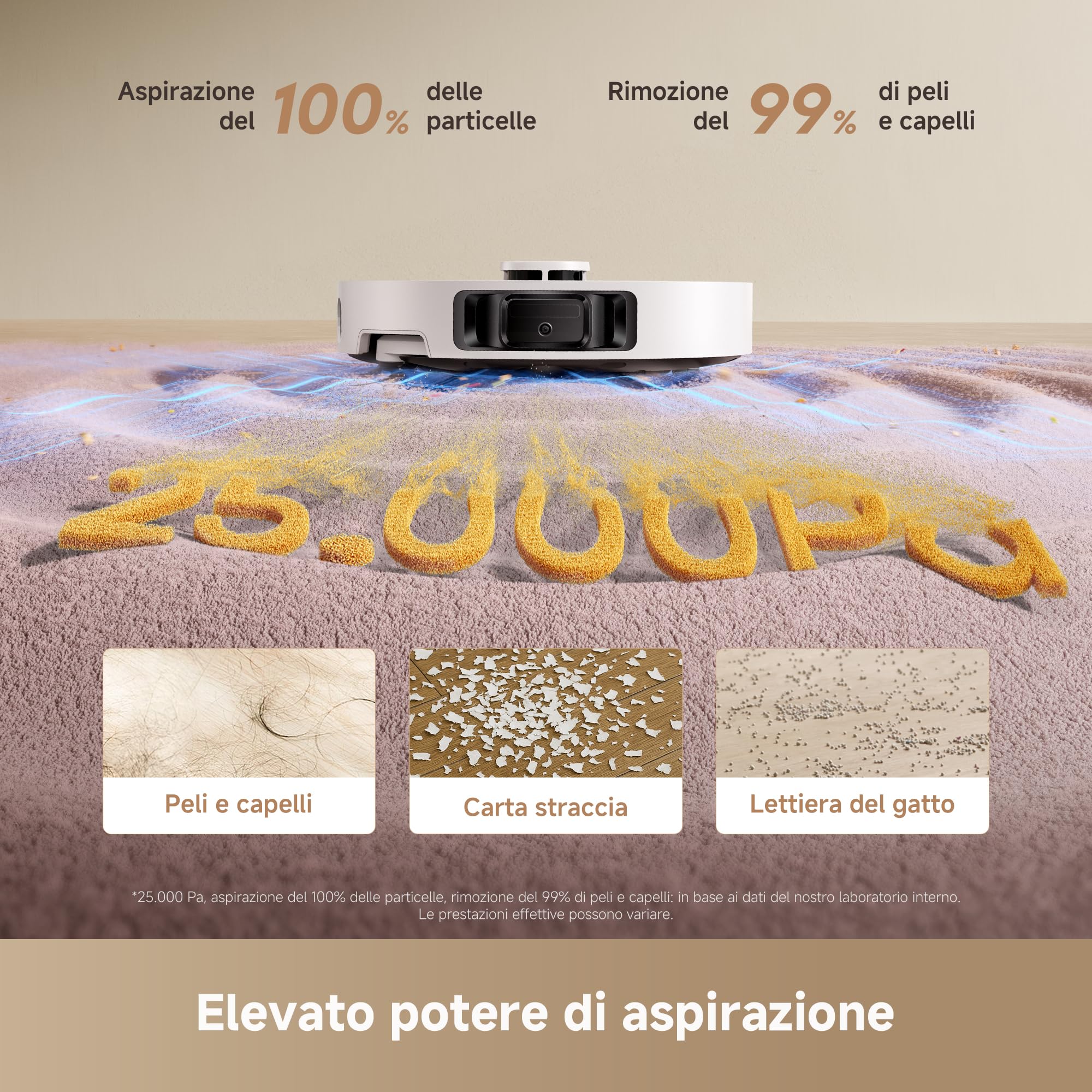 DREAME L10s Ultra Gen 3 Kit-A Robot Aspirapolvere e Lavapavimenti,Aspirazione da 25.000 Pa,Spazzola Laterale e Moci Estensibili,Stazione di Pulizia Automatica All-in-One,Controllo Vocale e tramite App - Miniatura 3