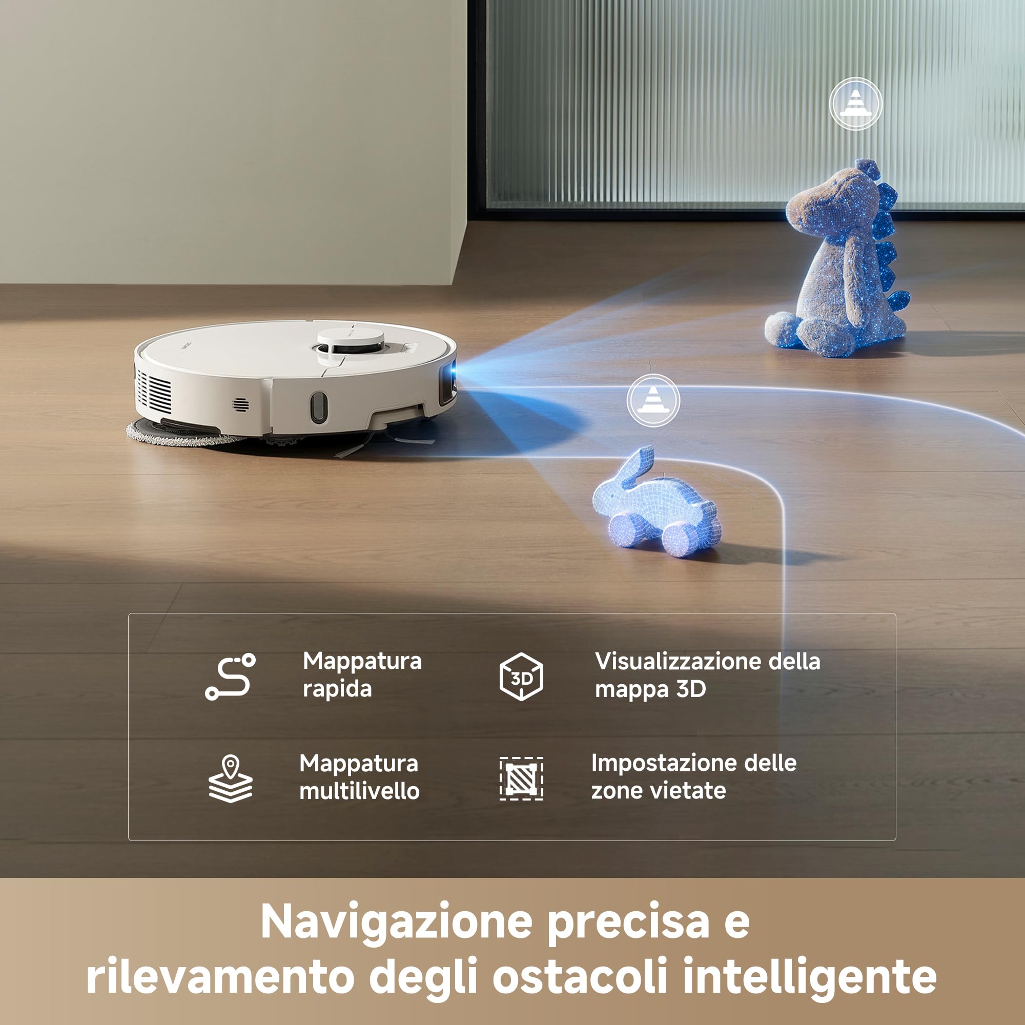 DREAME L10s Ultra Gen 3 Kit-A Robot Aspirapolvere e Lavapavimenti,Aspirazione da 25.000 Pa,Spazzola Laterale e Moci Estensibili,Stazione di Pulizia Automatica All-in-One,Controllo Vocale e tramite App - Miniatura 8