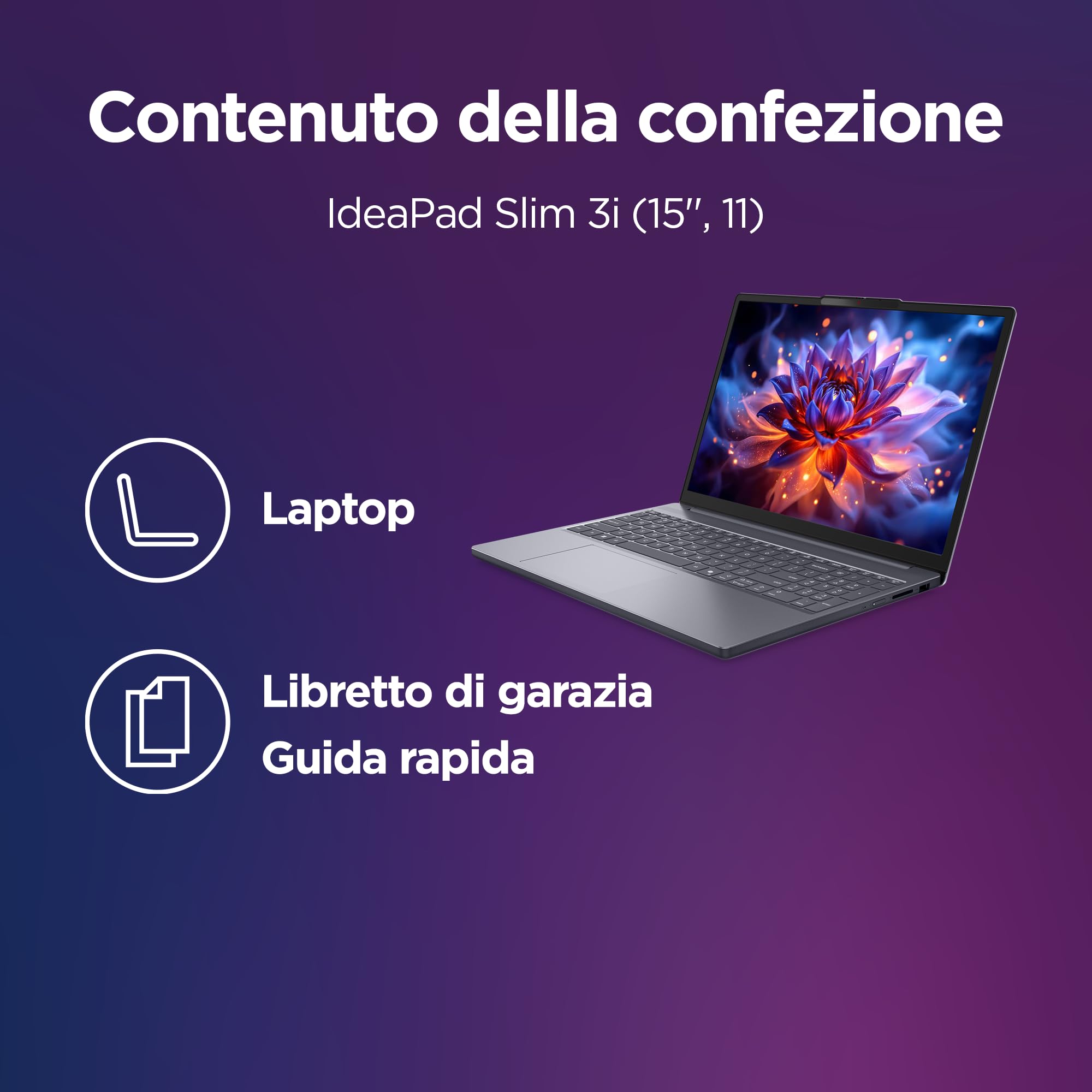 Lenovo IdeaPad Slim 3 Notebook 15" IPS, Intel Core 5 320, RAM 16GB, 512GB SSD, Windows 11 Home, WiFi 6, Laptop per Casa, Ufficio, Studio, Multitasking, Uso Quotidiano - Caricatore non incluso - Miniatura 2