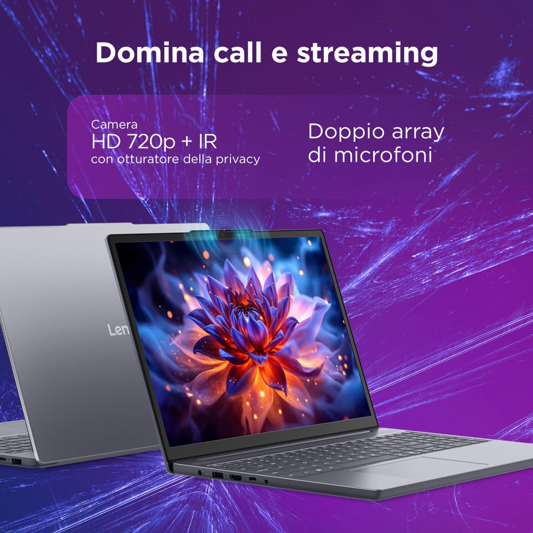 Lenovo IdeaPad Slim 3 Notebook 15" IPS, Intel Core 5 320, RAM 16GB, 512GB SSD, Windows 11 Home, WiFi 6, Laptop per Casa, Ufficio, Studio, Multitasking, Uso Quotidiano - Caricatore non incluso - Miniatura 3