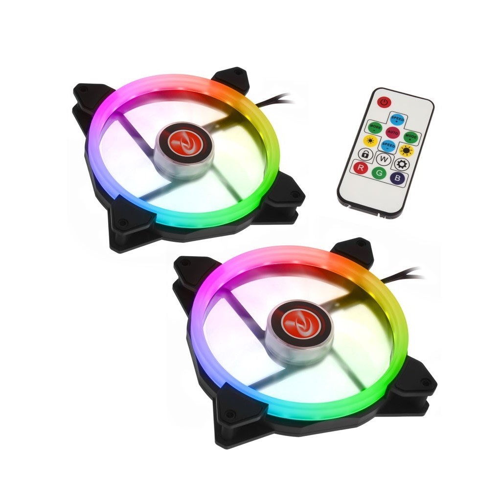 Raijintek IRIS 14 Rainbow RGB LED fans, 2-Part Set incl. Controller - 140mm - Immagine 1