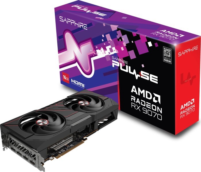 Scheda Video AMD SAPPHIRE PULSE Radeon RX 9070 16GB Gaming (UEFI) Nero - Immagine 1