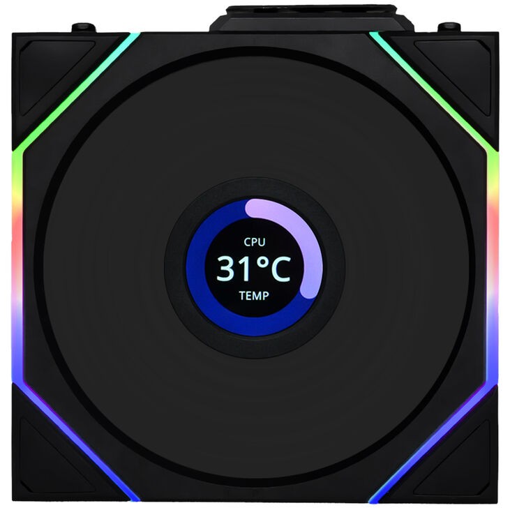 Ventola Lian Li UNI FAN TL Wireless LCD 120mm ARGB PWM Nero - Immagine 1