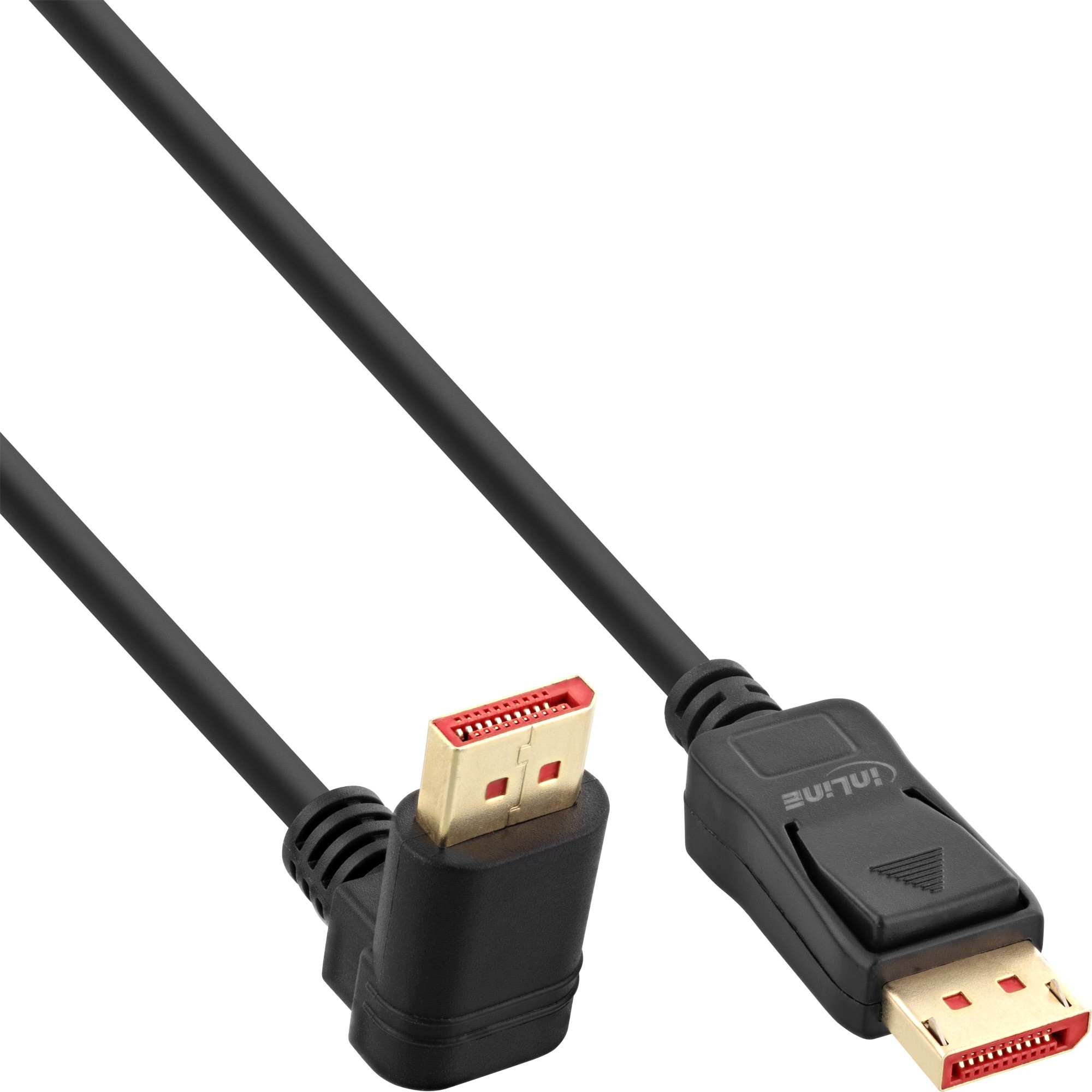 Cavo DisplayPort InLine 8K (UHD2) angolato verso l'alto Nero 1m - Immagine 1