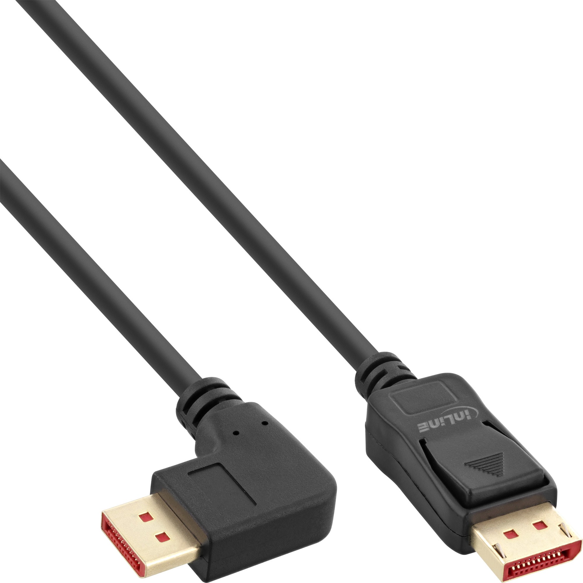 Cavo DisplayPort InLine 8K (UHD2) angolato a destra Nero 1m - Immagine 1