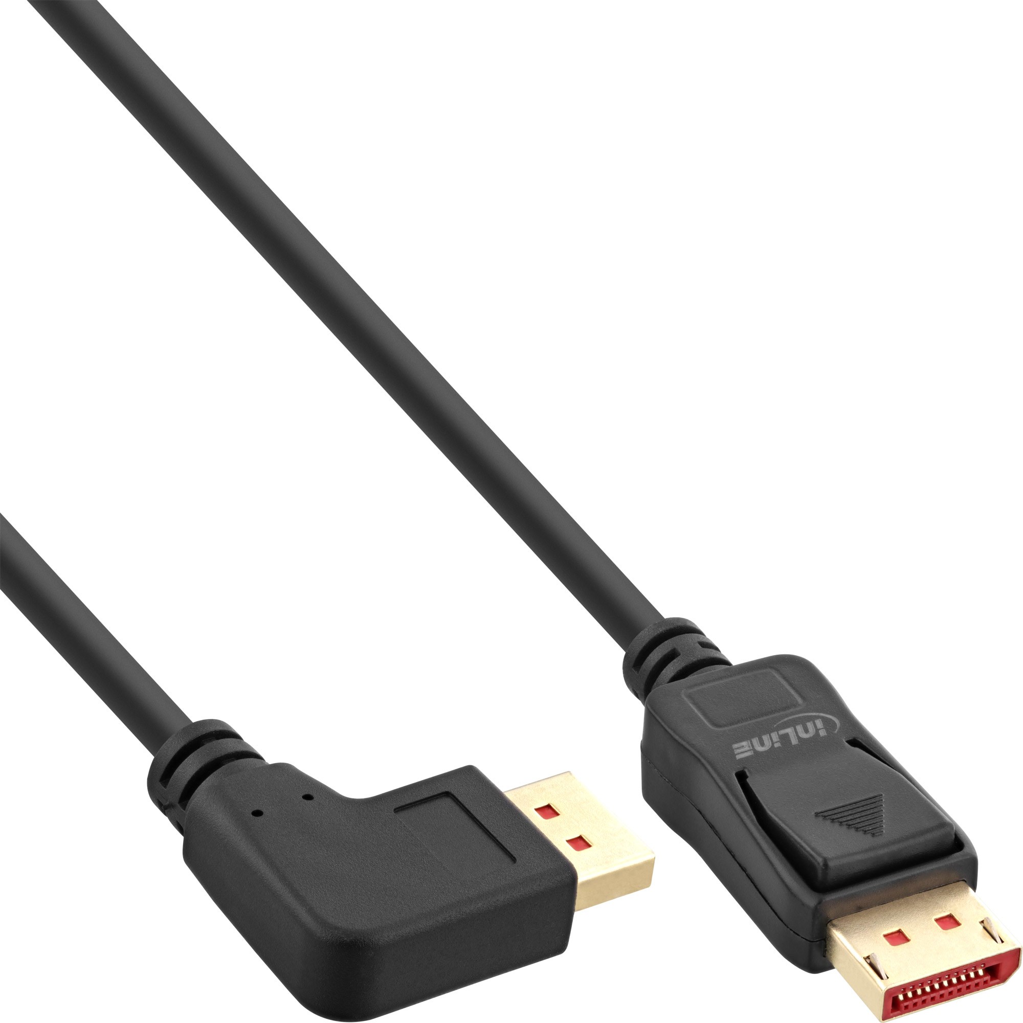 Cavo DisplayPort InLine 8K (UHD2) angolato a sinistra Nero 2m - Immagine 1