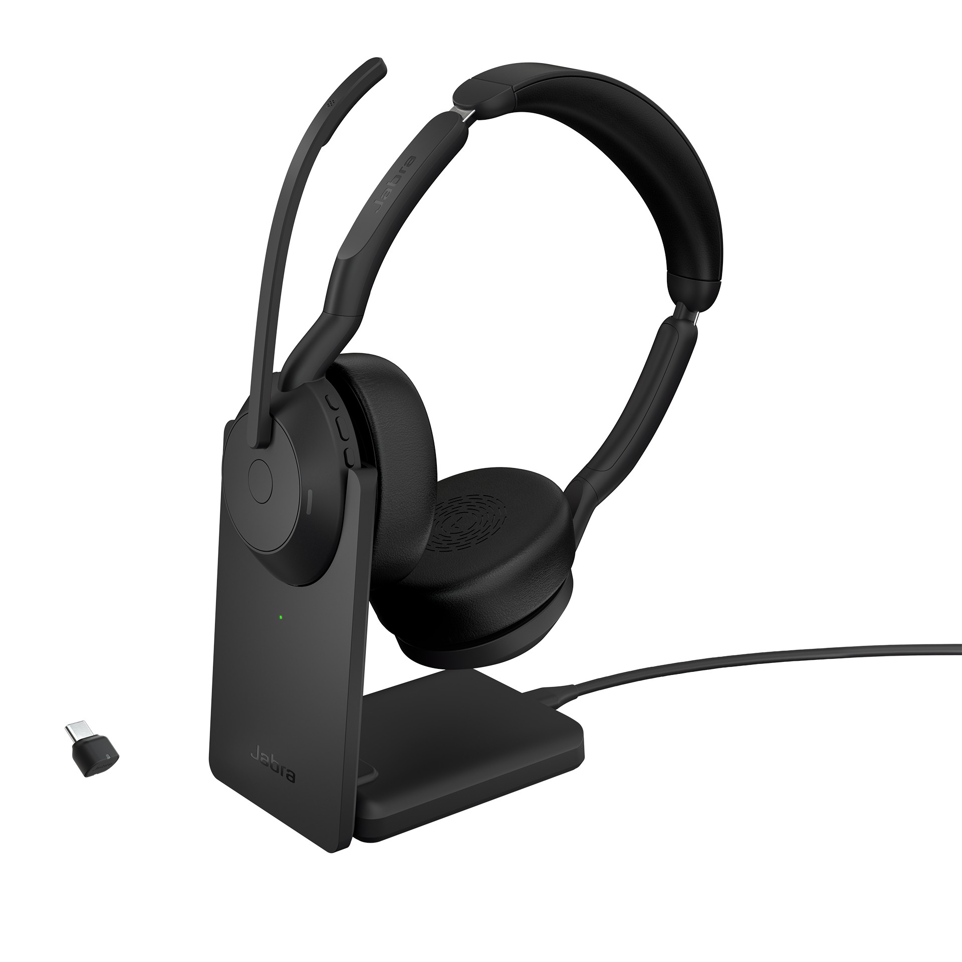 Cuffie Jabra Evolve2 55 Link380c UC Stereo Stand Base di ricarica Inclusa - Immagine 1
