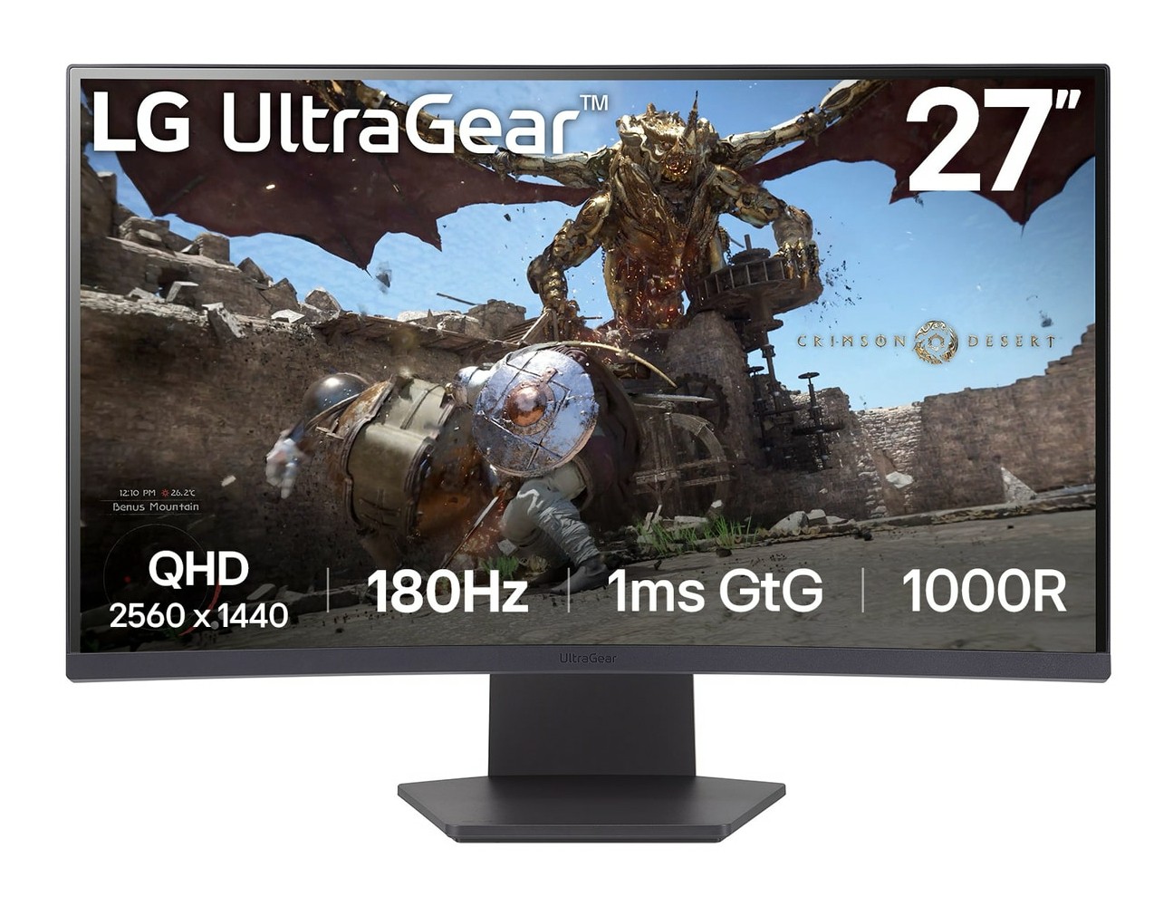 Monitor LG UltraGear 27GS60QX-B 27'' WQHD VA Curvo AMD Free-Sync 180Hz Nero - Immagine 1