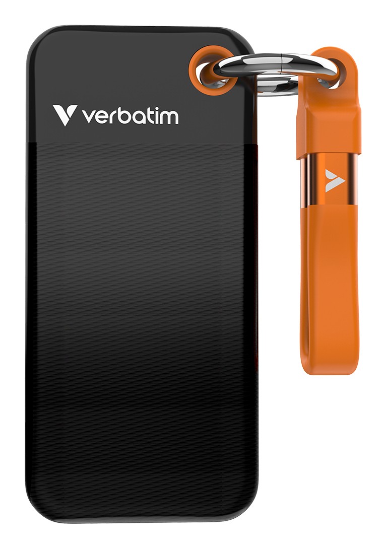 SSD Esterno Verbatim Pocket 1 TB USB tipo-C 3.2 Gen 2 Nero/Arancione - Immagine 1