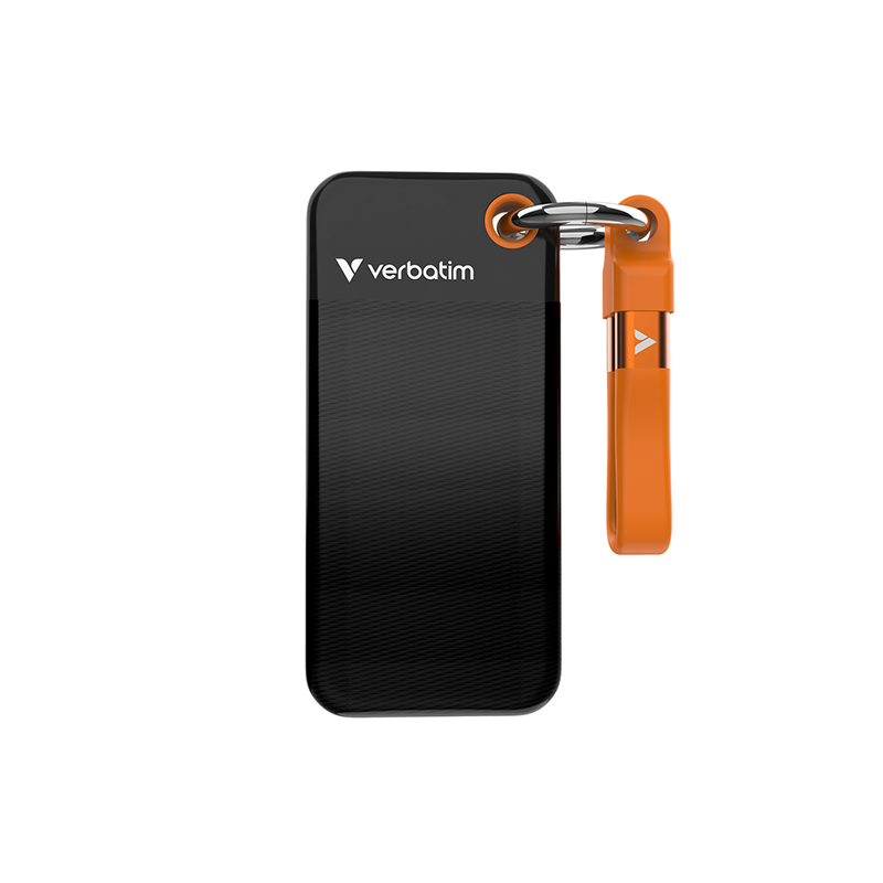 SSD Esterno Verbatim Pocket 2 TB USB tipo-C 3.2 Gen 2 Nero/Arancione - Immagine 1
