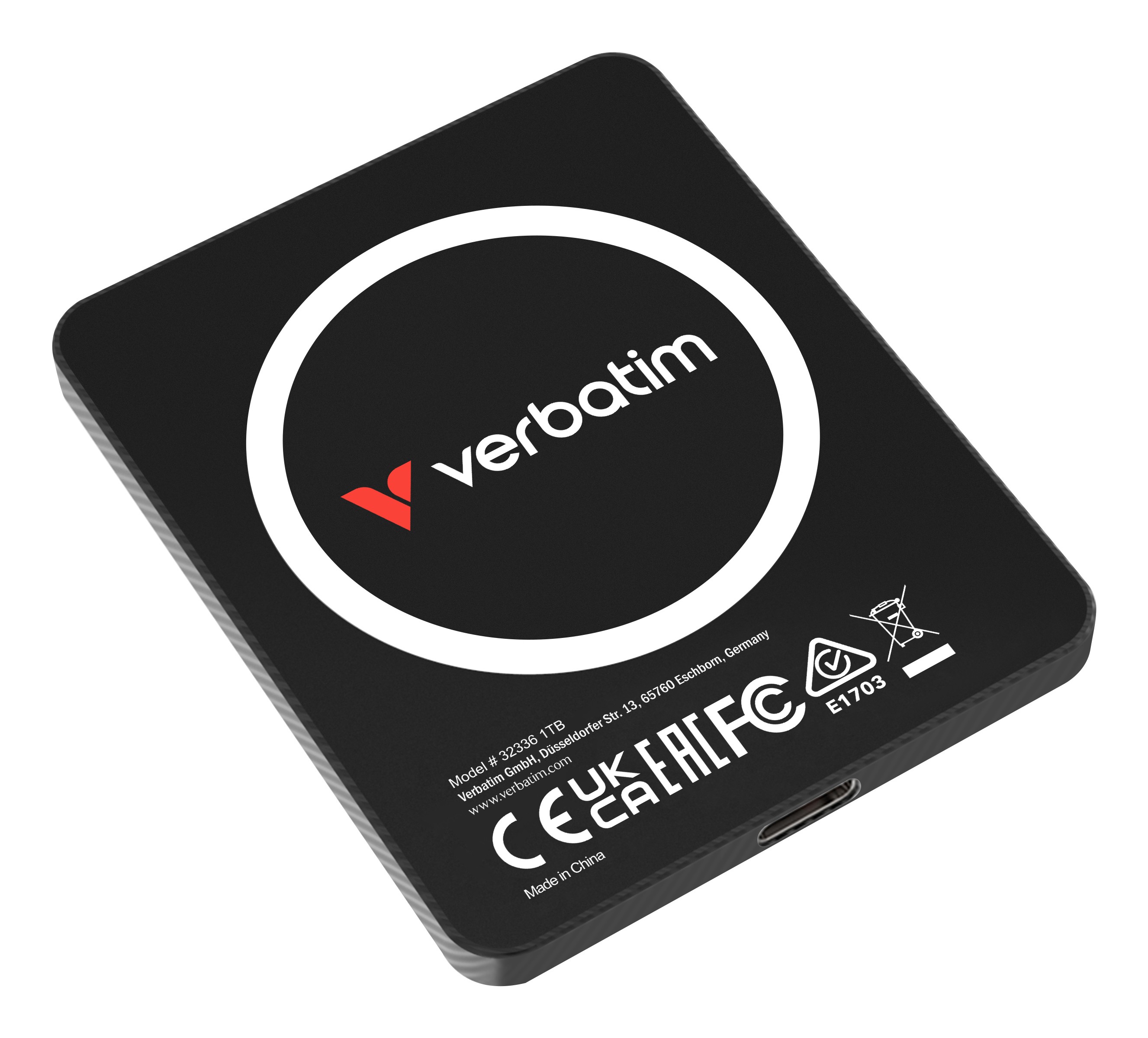 SSD Esterno Verbatim SnapBack Ultra Slim 1TB USB-C Nero - Immagine 1