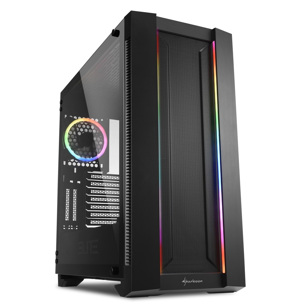 Case Sharkoon ELITE SHARK CA200M Big-Tower vetro temperato Nero - Immagine 1
