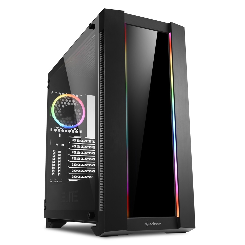 Case Sharkoon ELITE SHARK CA200G Big-Tower vetro temperato Nero - Immagine 1