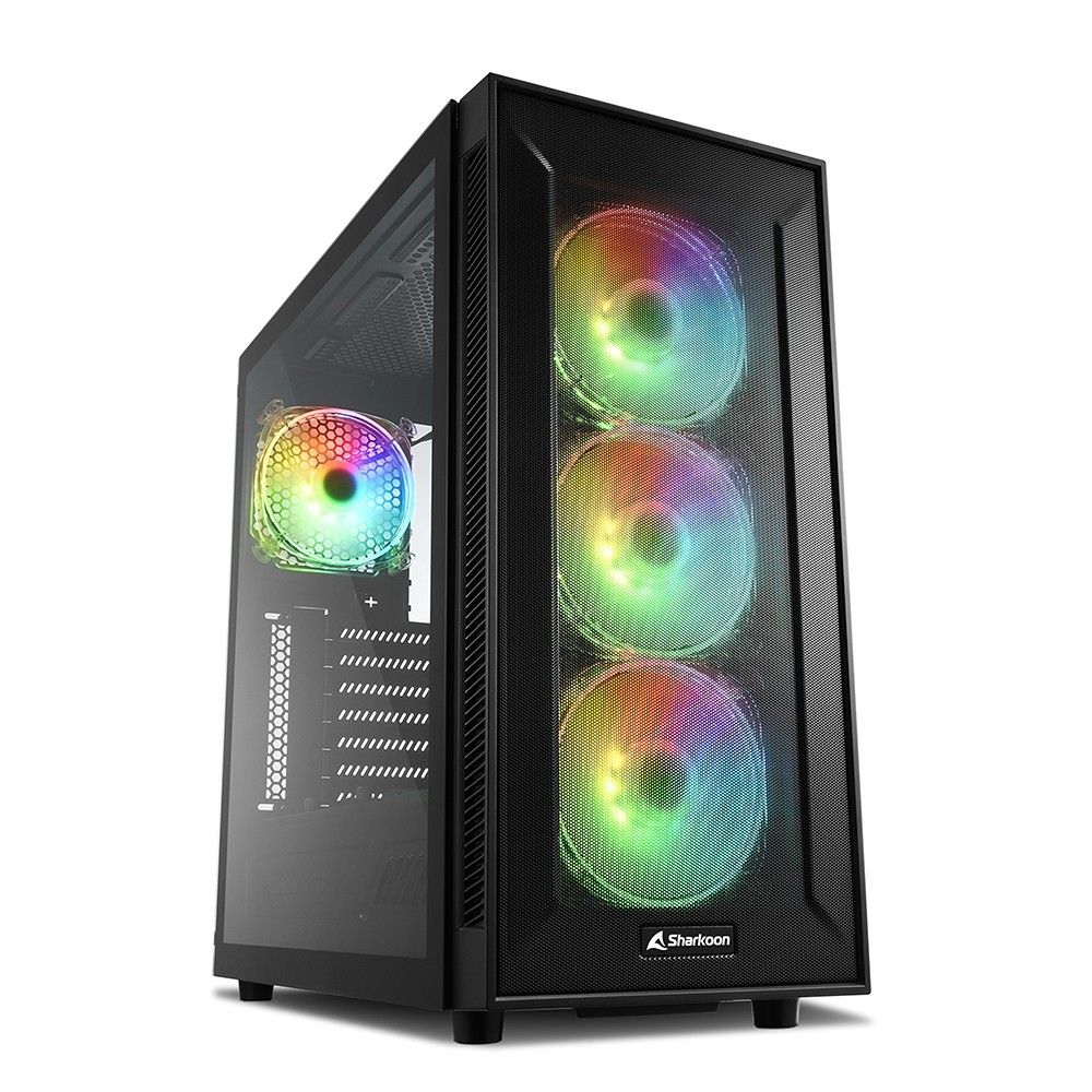 Case Sharkoon TG6M RGB vetro temperato Nero - Immagine 1