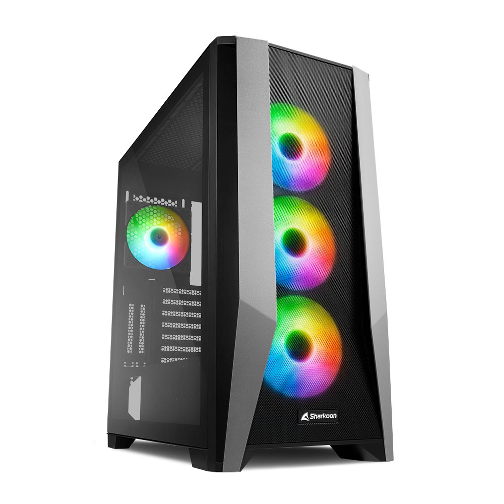 Case Sharkoon TG7M Midi-Tower Vetro Temperato RGB Nero - Immagine 1
