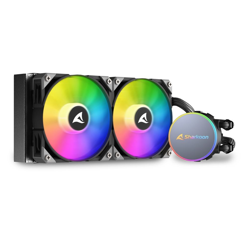 Dissipatore A Liquido Sharkoon S70 RGB AIO 240 mm Nero - Immagine 1