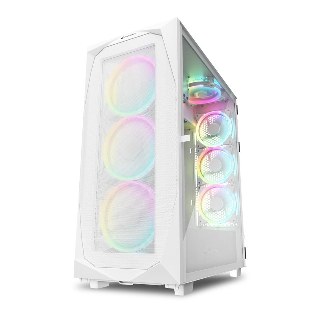 Case Sharkoon REV300 Midi-Tower LED RGB Bianco - Immagine 1