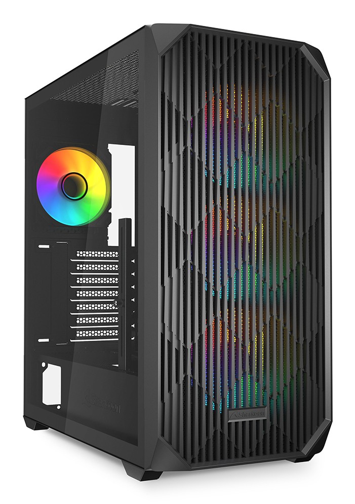 Case Sharkoon AK3 RGB Midi Tower Vetro Temperato Nero - Immagine 1