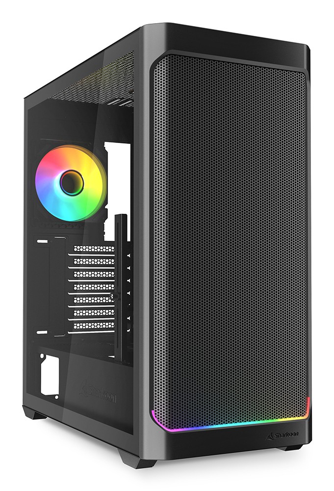Case Sharkoon AK4W RGB Strip Midi Tower Vetro Temperato Nero - Immagine 1