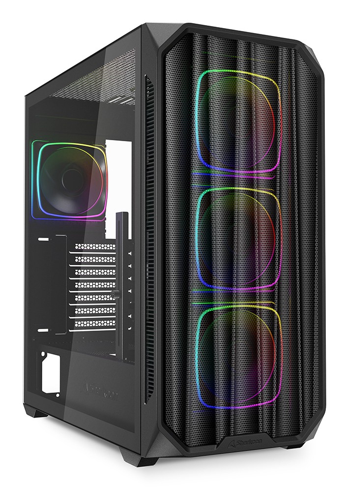 Case Sharkoon AK5M RGB Midi Tower Vetro Temperato Nero - Immagine 1