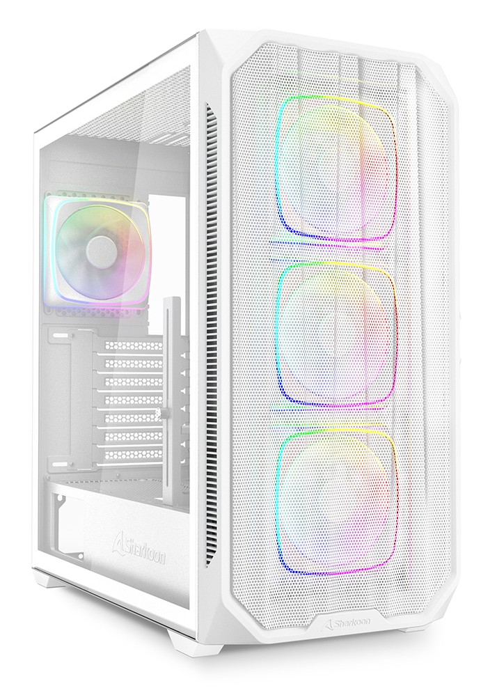 Case Sharkoon AK5M RGB Midi Tower Vetro Temperato Bianco - Immagine 1