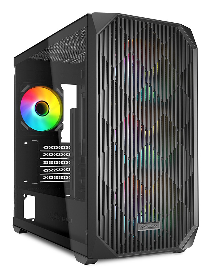 Case Sharkoon MK3 RGB Midi Tower Vetro Temperato Nero - Immagine 1