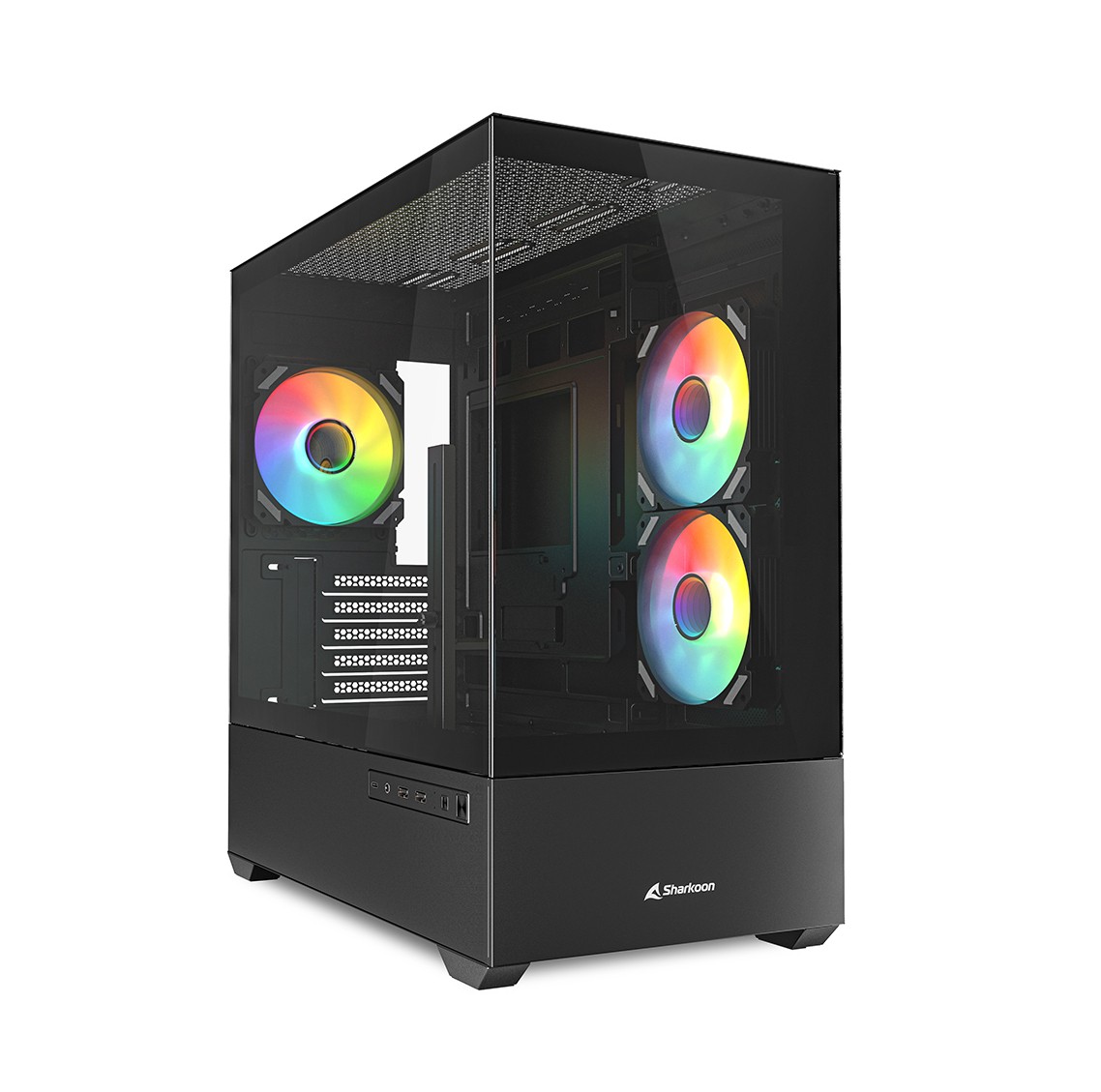 Case MK6 RGB Black mATX Vetro Temperato Nero - Immagine 1