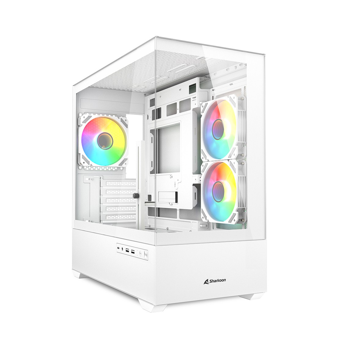 Case MK6 RGB White mATX Vetro Temperato Bianco - Immagine 1