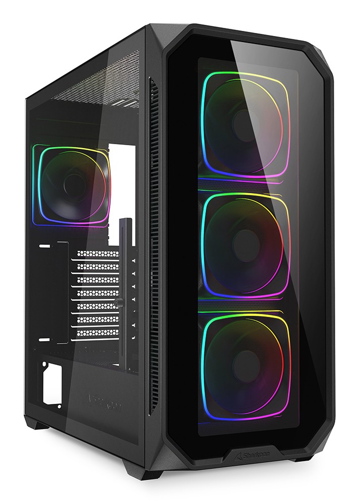 Case SHARKOON AK5G RGB Midi Tower ATX Vetro Temperato Nero - Immagine 1
