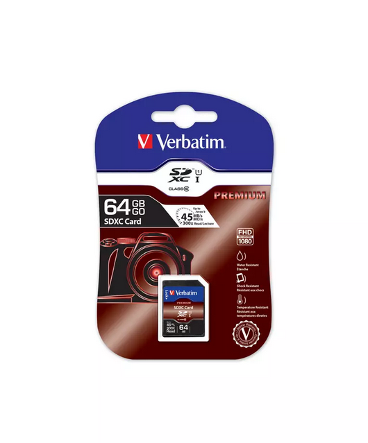 SCHEDA SDXC VERBATIM 64GB CLASS 10 - Immagine 1