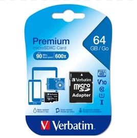 SCHEDA MICRO SDXC VERBATIM 64GB PREMIUM UHS-1 CLASS 10 - Immagine 1
