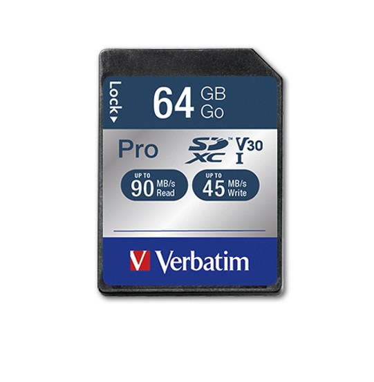 SCHEDA SDXC VERBATIM 64GB PRO UHS-I CLASS 10 - Immagine 1
