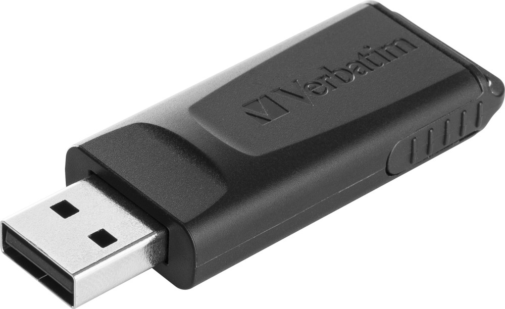 USB VERBATIM 128GB DRIVE 2.0 STORE N GO SLIDER BLACK - Immagine 1