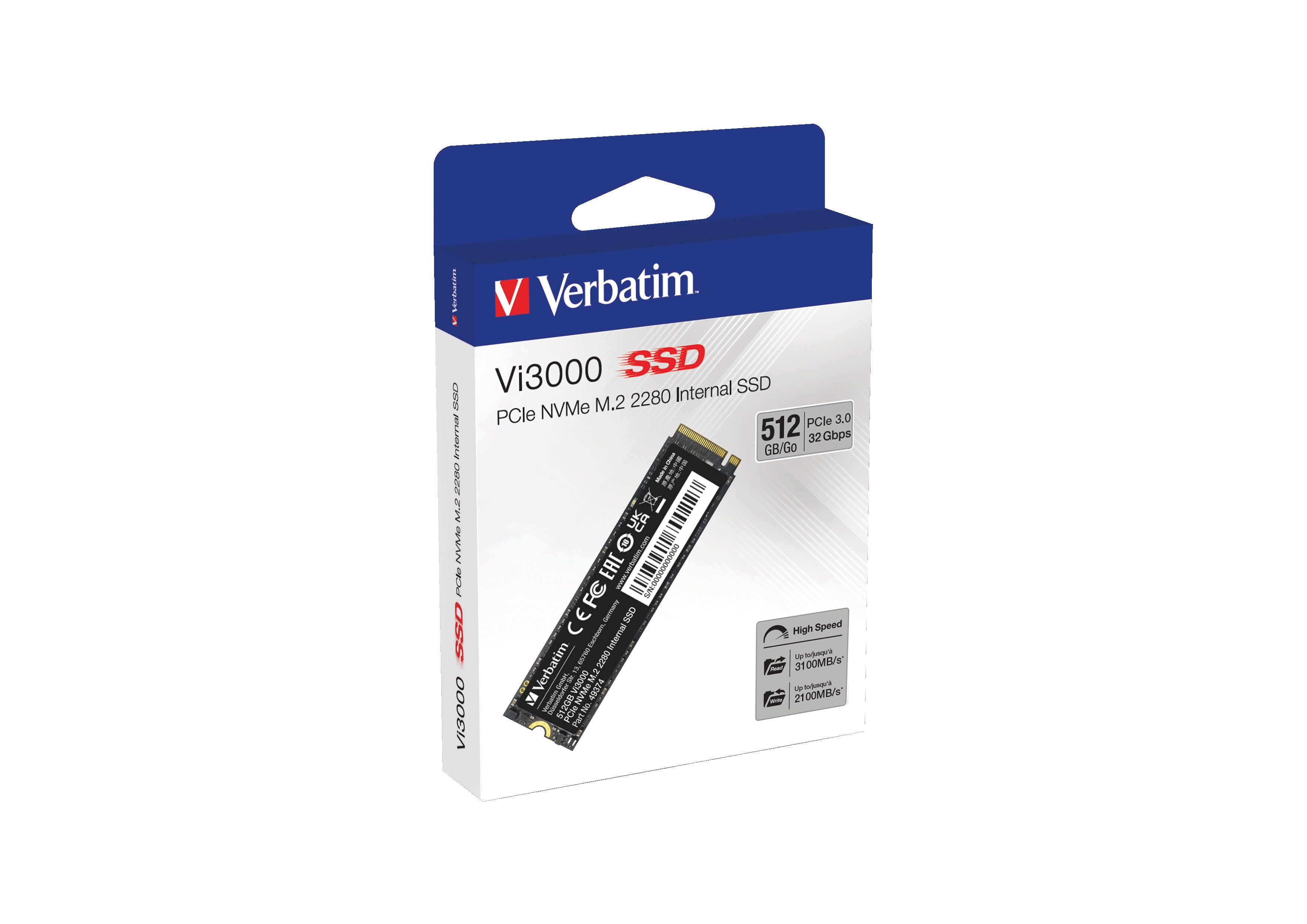 SSD M.2 VERBATIM Vi3000 512GB SSD - Immagine 1