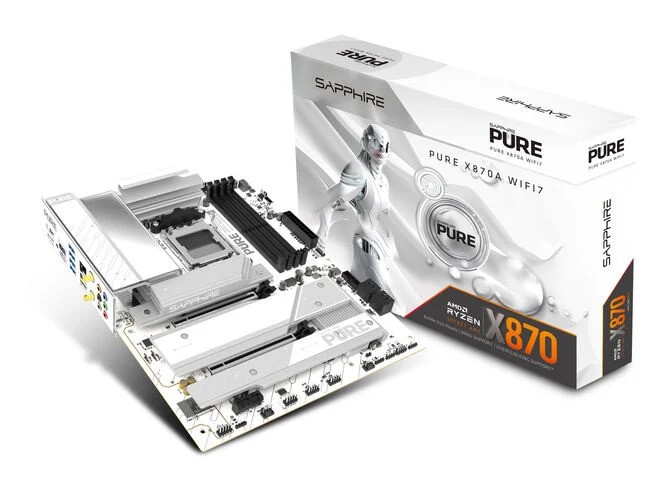 Scheda Madre Sapphire Pure X870A WiFi7 Socket AM5 ATX DDR5 Bianco - Immagine 1