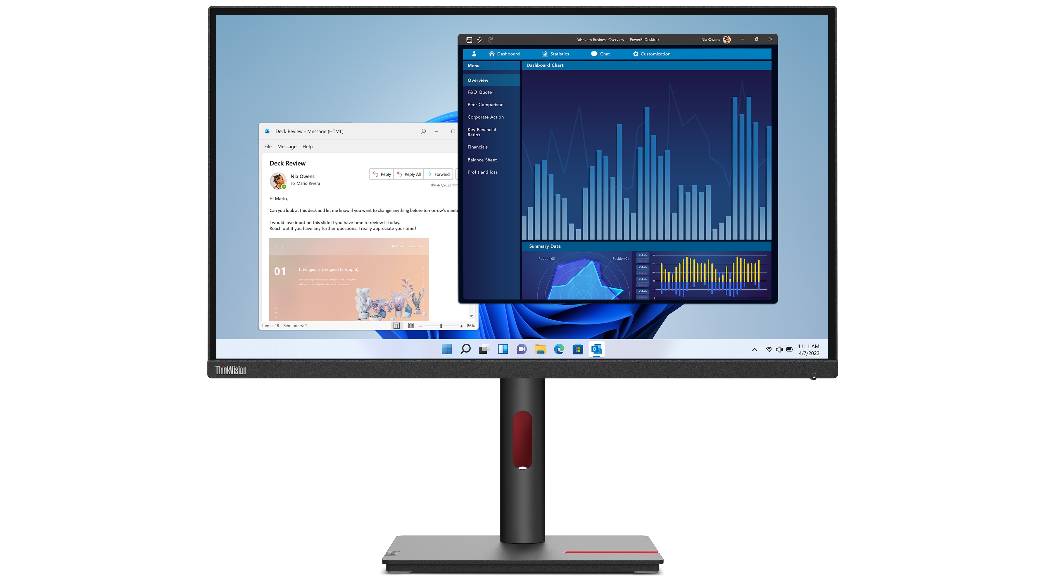 Monitor Lenovo ThinkVision T27p-30 27'' UltraHD/4K IPS 60Hz LED Nero - Immagine 1