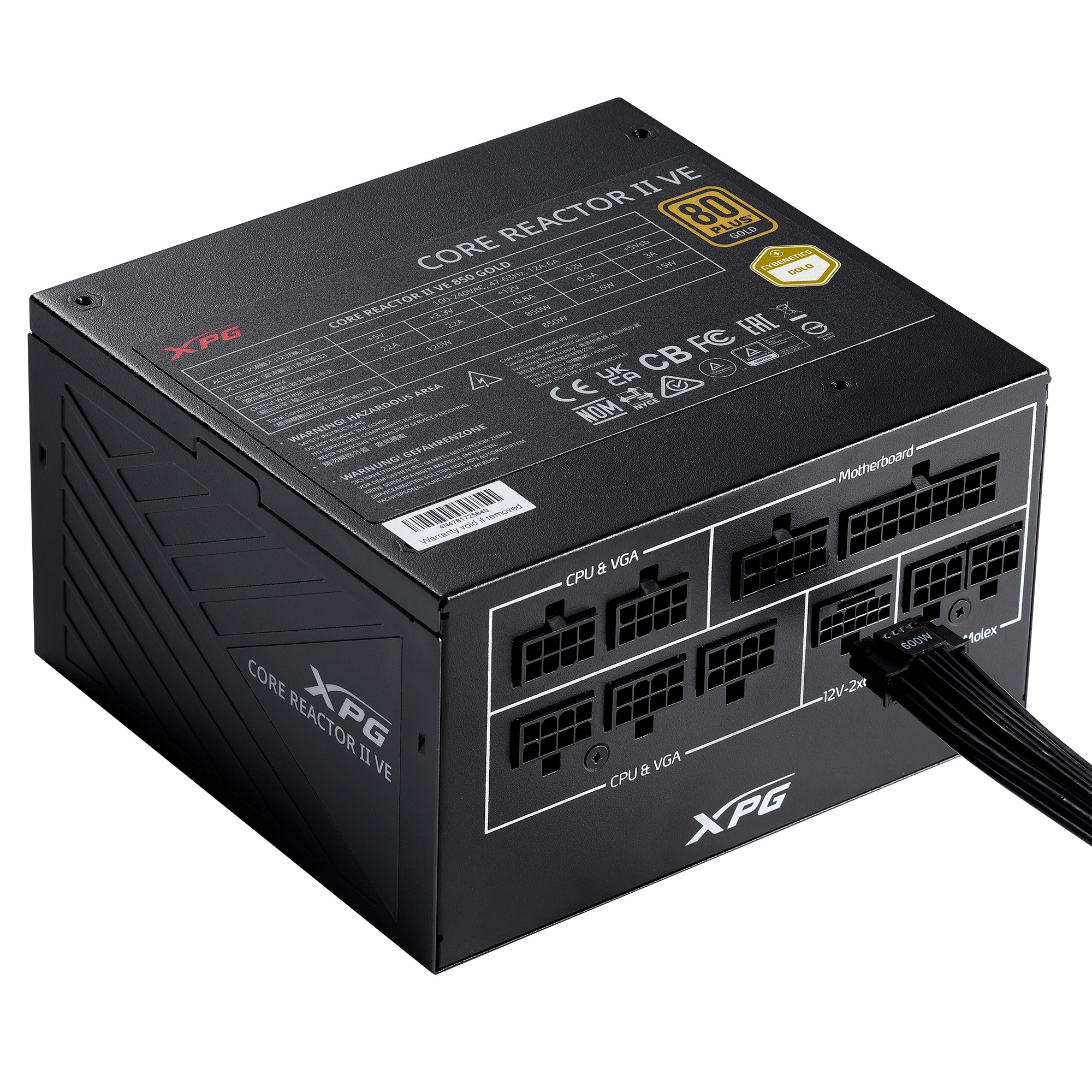 Alimentatore ADATA XPG CORE REACTOR II VE 80 PLUS Gold ATX 3.1 850w Nero - Immagine 1