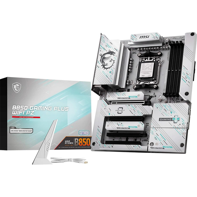 Scheda Madre MSI B850 GAMING PLUS WIFI PZ BTF AM5 DDR5 ATX Bianco - Immagine 1