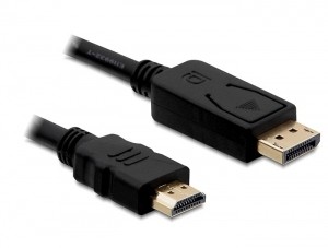 Cavo Adattatore Delock da DisplayPort a HDMI 2m Maschio/Maschio Nero - Immagine 1