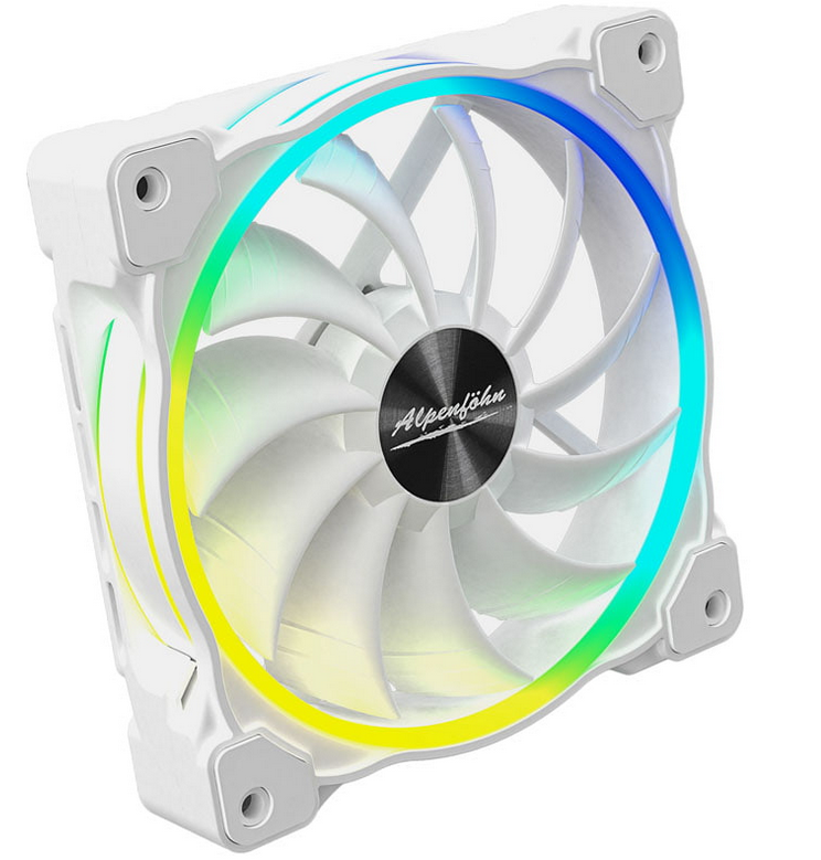 Alpenfohn 120mm Wing Boost 3 ARGB High Speed PWM Fan Single White - Immagine 1
