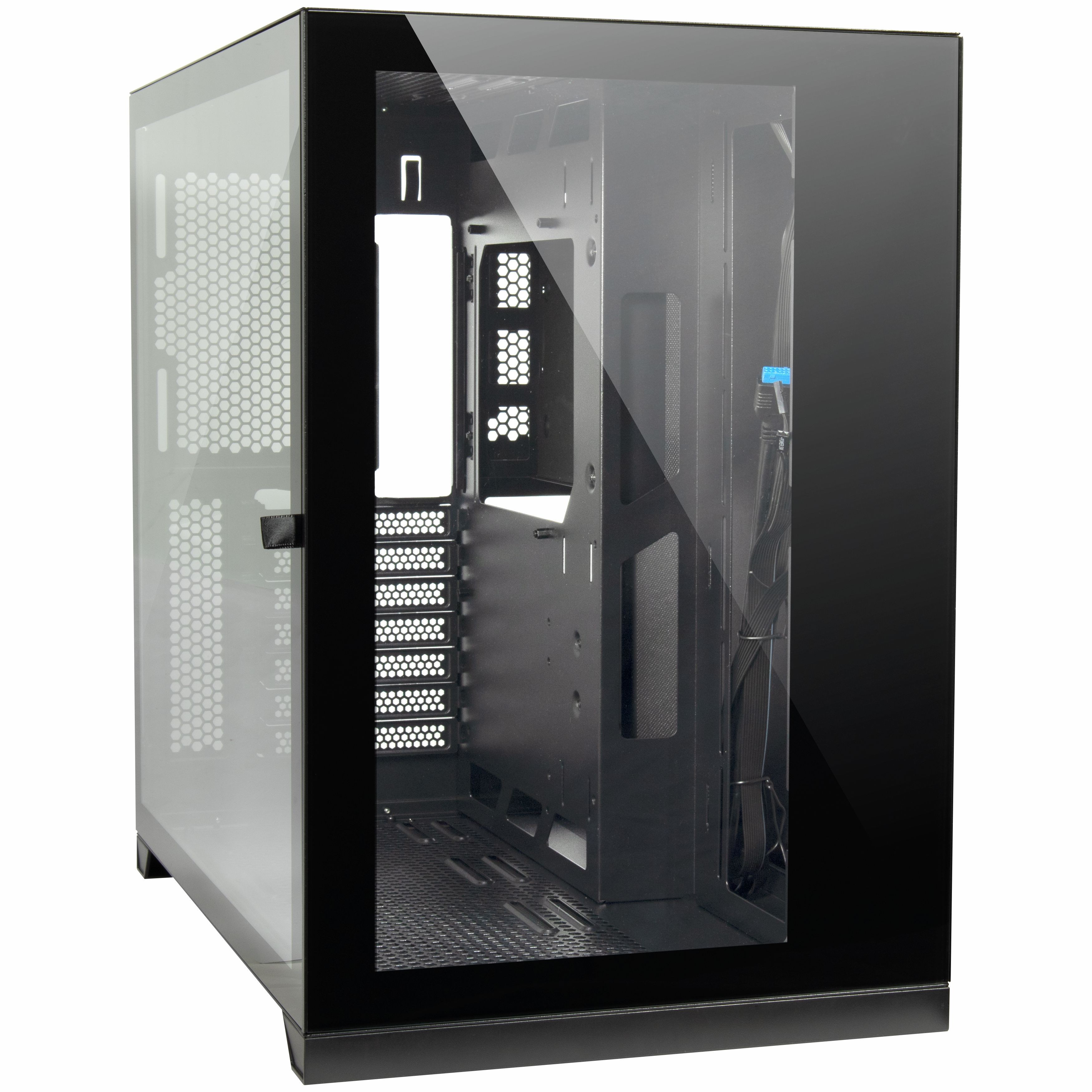 Case Inter-Tech C-703 Vision Midi Towe Vetro Temperato Nero - Immagine 1